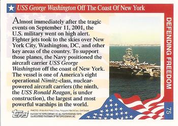 2001 Topps Enduring Freedom #75 USS George Washington Off The Coast Of New York Back