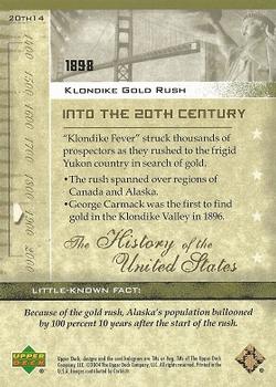 2004 Upper Deck History of the United States #20th14 Klondike Gold Rush Back