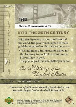 2004 Upper Deck History of the United States #20th3 Gold Standard Act Back