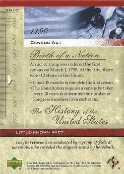 2004 Upper Deck History of the United States #BN10 Census Act Back