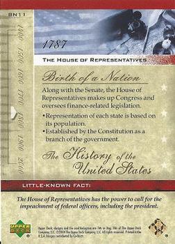 2004 Upper Deck History of the United States #BN11 The House of Represenatives Back