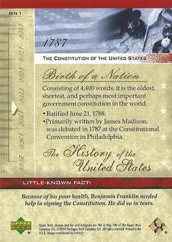 2004 Upper Deck History of the United States #BN1 The Constitution of the United States Back
