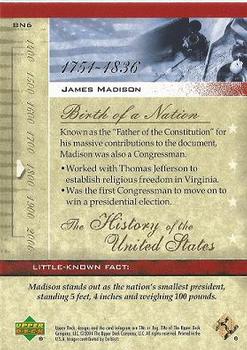 2004 Upper Deck History of the United States #BN6 James Madison Back