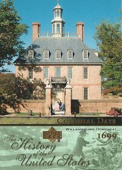 2004 Upper Deck History of the United States #CD1 Williamsburg, Virginia Front