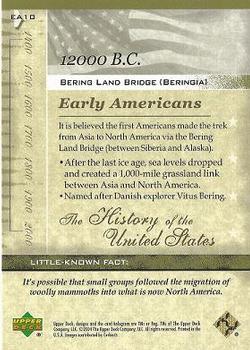 2004 Upper Deck History of the United States #EA10 Bering Land Bridge (Beringa) Back