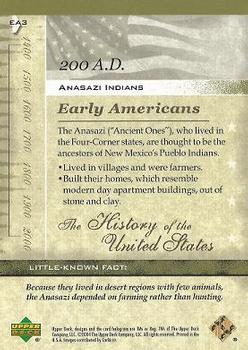 2004 Upper Deck History of the United States #EA3 Anasazi Indians Back