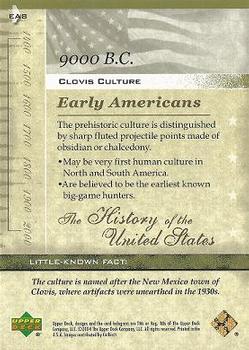 2004 Upper Deck History of the United States #EA8 Clovis Culture Back