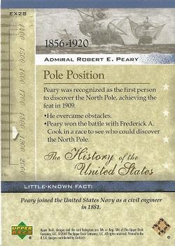 2004 Upper Deck History of the United States #EX28 Admiral Robert E. Peary Back
