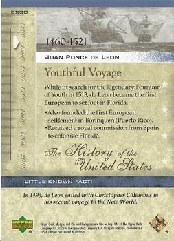 2004 Upper Deck History of the United States #EX30 Juan Ponce de Leon Back