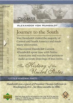 2004 Upper Deck History of the United States #EX44 Alexander von Humboldt Back