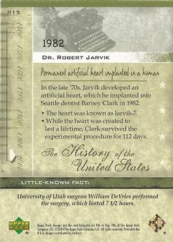 2004 Upper Deck History of the United States #II15 Dr. Robert Jarvik Back