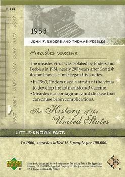 2004 Upper Deck History of the United States #II18 John F. Enders / Thomas Peebles Back