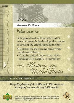 2004 Upper Deck History of the United States #II22 Jonas Salk Back