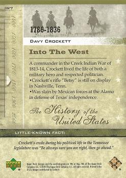 2004 Upper Deck History of the United States #IW7 Davy Crockett Back