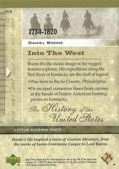 2004 Upper Deck History of the United States #IW8 Daniel Boone Back