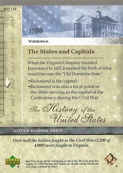 2004 Upper Deck History of the United States #SC10 Virginia Back