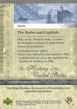 2004 Upper Deck History of the United States #SC17 Ohio Back