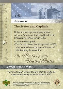 2004 Upper Deck History of the United States #SC1 Delaware Back