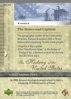 2004 Upper Deck History of the United States #SC34 Kansas Back