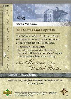 2004 Upper Deck History of the United States #SC35 West Virginia Back