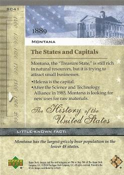 2004 Upper Deck History of the United States #SC41 Montana Back