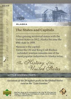 2004 Upper Deck History of the United States #SC49 Alaska Back