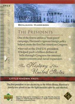2004 Upper Deck History of the United States #TP23 Benjamin Harrison Back