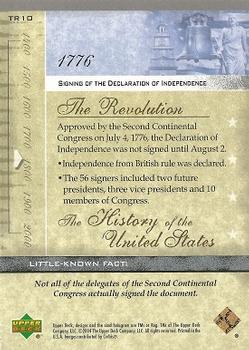 2004 Upper Deck History of the United States #TR10 Signing of the Declaration of Independence Back