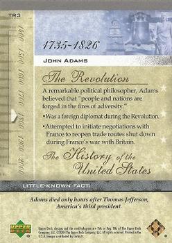 2004 Upper Deck History of the United States #TR3 John Adams Back