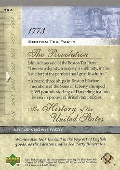 2004 Upper Deck History of the United States #TR4 Boston Tea Party Back