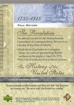 2004 Upper Deck History of the United States #TR6 Paul Revere Back