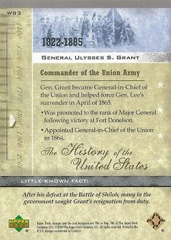2004 Upper Deck History of the United States #WS3 General Ulysses S. Grant Back