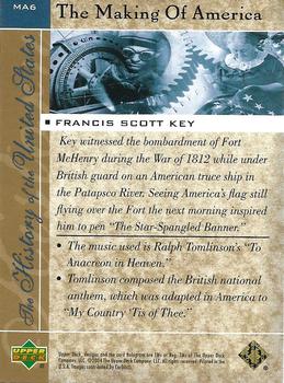 2004 Upper Deck History of the United States - The Making of America #MA6 Francis Scott Key Back