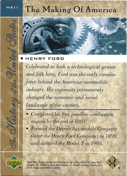 2004 Upper Deck History of the United States - The Making of America #MA11 Henry Ford Back