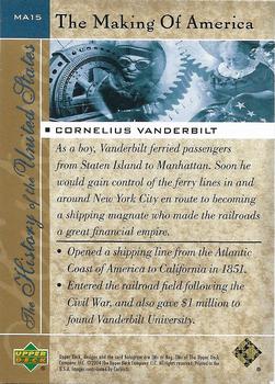 2004 Upper Deck History of the United States - The Making of America #MA15 Cornelius Vanderbilt Back