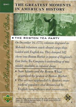 2004 Upper Deck History of the United States - The Greatest Moments in American History  #GM1 The Boston Tea Party Back