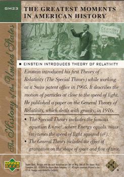 2004 Upper Deck History of the United States - The Greatest Moments in American History  #GM23 Einstein Introduces Theory of Relativity Back