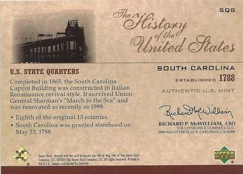 2004 Upper Deck History of the United States - U.S. State Quarters Cards #SQ8 South Carolina Back