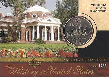 2004 Upper Deck History of the United States - U.S. State Quarters Cards #SQ10 Virginia Front