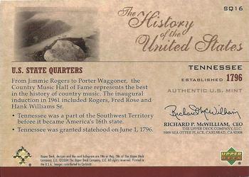2004 Upper Deck History of the United States - U.S. State Quarters Cards #SQ16 Tennessee Back