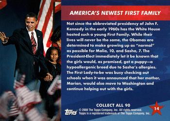 2009 Topps President Obama #14 America's Newest First Family Back