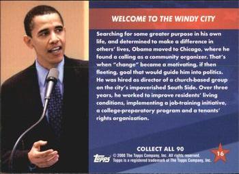 2009 Topps President Obama #16 Welcome to the Windy City Back