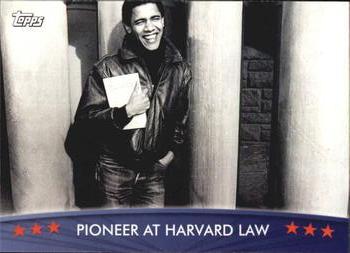 2009 Topps President Obama #17 Pioneer at Harvard Law Front
