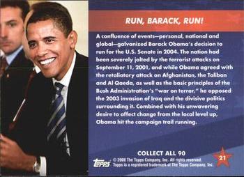 2009 Topps President Obama #21 Run, Barack, Run! Back