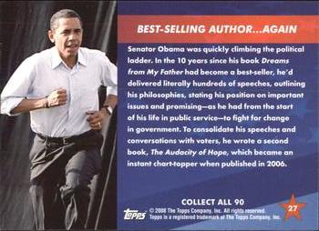 2009 Topps President Obama #27 Best-Selling Author... Again Back