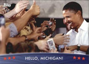 2009 Topps President Obama #40 Hello, Michigan! Front