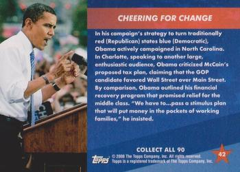 2009 Topps President Obama #42 Cheering for Change Back