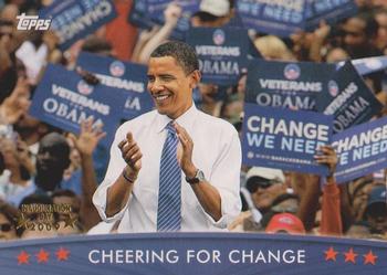 2009 Topps President Obama #42 Cheering for Change Front