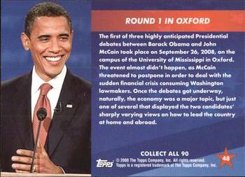 2009 Topps President Obama #48 Round 1 in Oxford Back