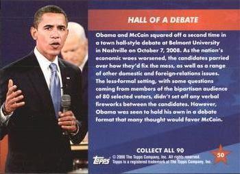 2009 Topps President Obama #50 Hall of a Debate Back